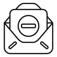 Envelope with minus sign showing unsubscribe concept vector