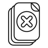 Stack of documents with delete symbol indicating removal or deletion vector