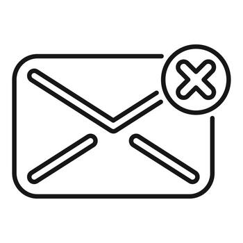 Envelope with delete icon showing unsent email message vector