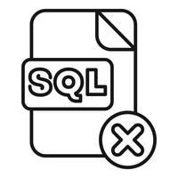 Sql file format database delete icon vector
