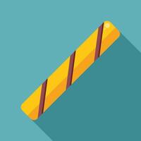 Wafer roll lying on blue background with shadow vector