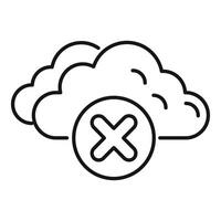 Cloud computing icon showing disconnected service with an x vector