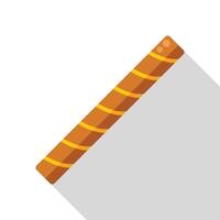 Chocolate wafer roll stick lying with a shadow vector