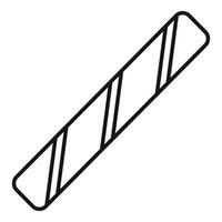 Rectangular candy bar wrapped in foil with diagonal lines icon vector