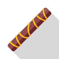 Chocolate wafer stick covered in caramel drizzle isolated on white background vector