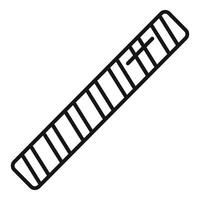Black outline icon of a simple ladder leaning to the right vector