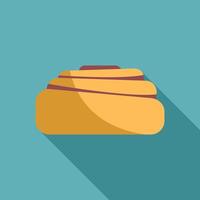Cinnamon roll pastry showing swirling dough and icing vector