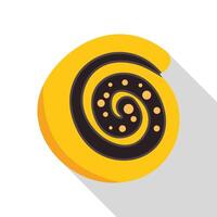 Round bun with chocolate spiral pattern having a golden brown crust vector