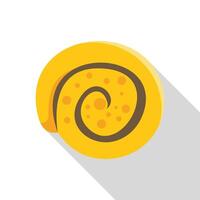 Swiss roll cake showing filling in flat design style vector