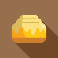 Honey jar dripping with golden nectar and long shadow vector
