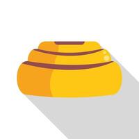Delicious cinnamon roll lying on its side casting long shadow vector