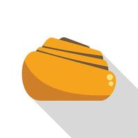 Delicious cinnamon roll with chocolate drizzle baking icon vector