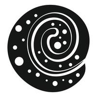 Black and white spiral shape forming a circle with bubbles vector