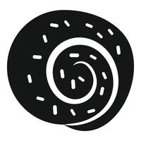Swiss roll cake icon representing dessert and bakery vector