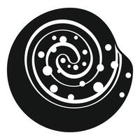 Black and white spiral shape forming a circle with dots vector