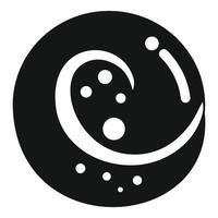 Black and white circle logo featuring an abstract swirl design vector