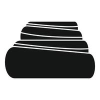 Stack of fabric rolls forming a pyramid shape vector
