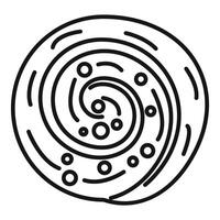 Abstract spiral shape forming a circular pattern with lines and circles vector