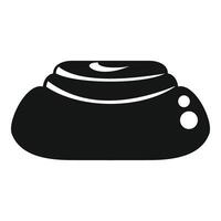 Delicious round chocolate candy with filling icon vector