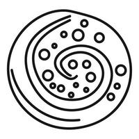 Round bun with sugar glaze forming spiral pattern on top vector