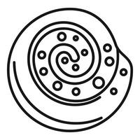 Cinnamon roll icon showing swirling dough and icing vector