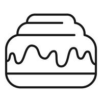Cinnamon bun with icing dripping down pastry bakery icon vector