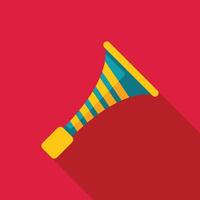 Stadium horn blowing for your team flat icon with long shadow vector