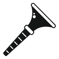 Black and white simple trumpet icon representing music and jazz vector