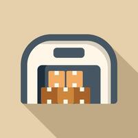 Warehouse storage building holding cardboard boxes for import export vector
