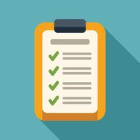 Clipboard showing completed checklist for business project management vector