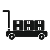 Platform trolley carrying packages in warehouse vector