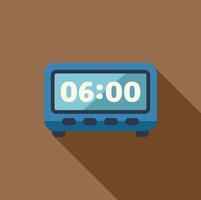 Blue digital alarm clock displaying 06,00 am or pm vector
