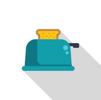 Toaster with toast inside is toasting bread for breakfast vector