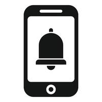 Smartphone showing a notification bell icon on the screen vector