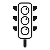 Traffic light showing stop, caution, and go signals icon vector