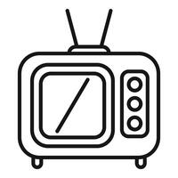 Old television set with antennae transmitting entertainment vector