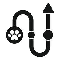 Dog paw print showing route on a walk in the park vector