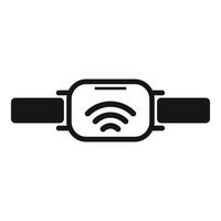 Wireless vr glasses transmitting a signal icon vector