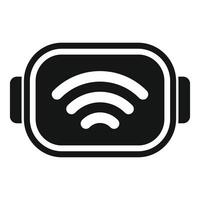 Vr glasses showing wifi connection symbol icon in black simple style vector