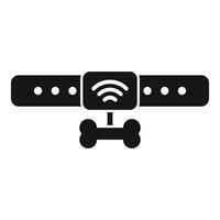 Smart dog collar connecting to wifi network icon vector