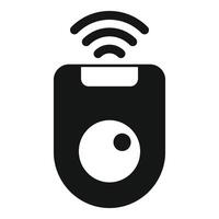 Electronic key card sending wireless signal for access control vector