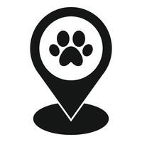 Dog paw print marking location on map for pet owners vector