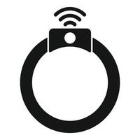 Smart bracelet transmitting data through wifi icon vector