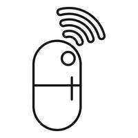 Wireless computer mouse transmitting signal icon vector