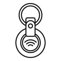 Smart tracker keychain sending location signal with wifi icon vector