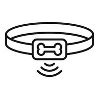 Dog gps tracker sending location signal icon vector