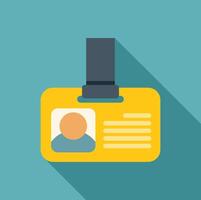 Yellow id card hanging on a lanyard with photo and name tag vector