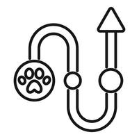 Dog paw print icon showing path to success with upward arrow vector