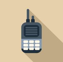 Portable radio transceiver standing with antenna up vector