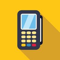 Electronic pos terminal accepting contactless payment vector